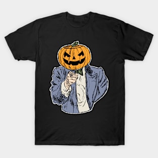 The Call of the Pumpkin Backgroud Black T-Shirt